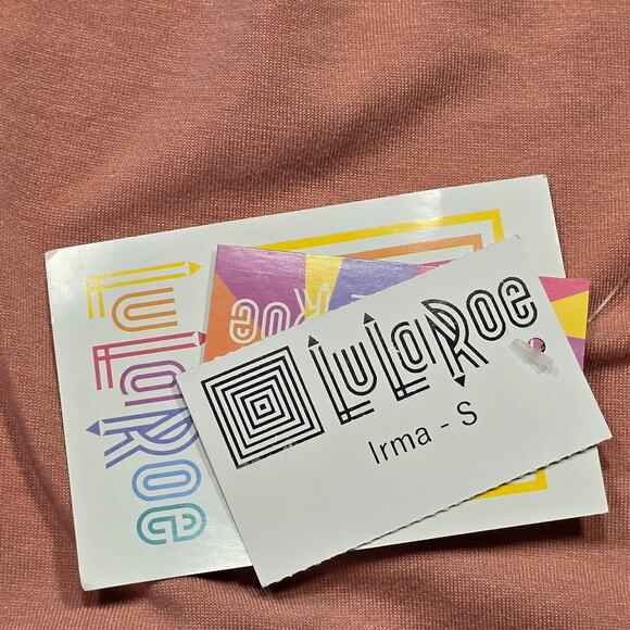 LuLaRoe Irma Pink Desert Tunic Shirt NEW Short Sleeve Classic Scoop Women Size S - Picture 4 of 8